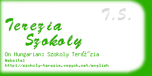 terezia szokoly business card